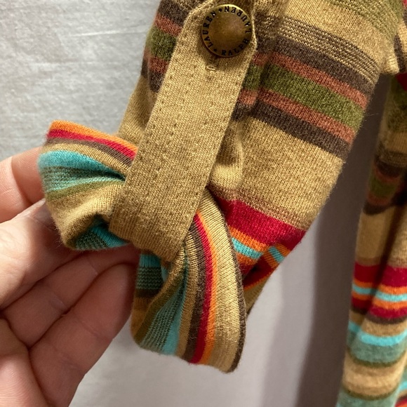 LAUREN RALPH LAUREN COTTON STRIPED BUTTON TAP SLEEVE SCOOP STRETCH DRESS SIZE PL - Picture 4 of 8